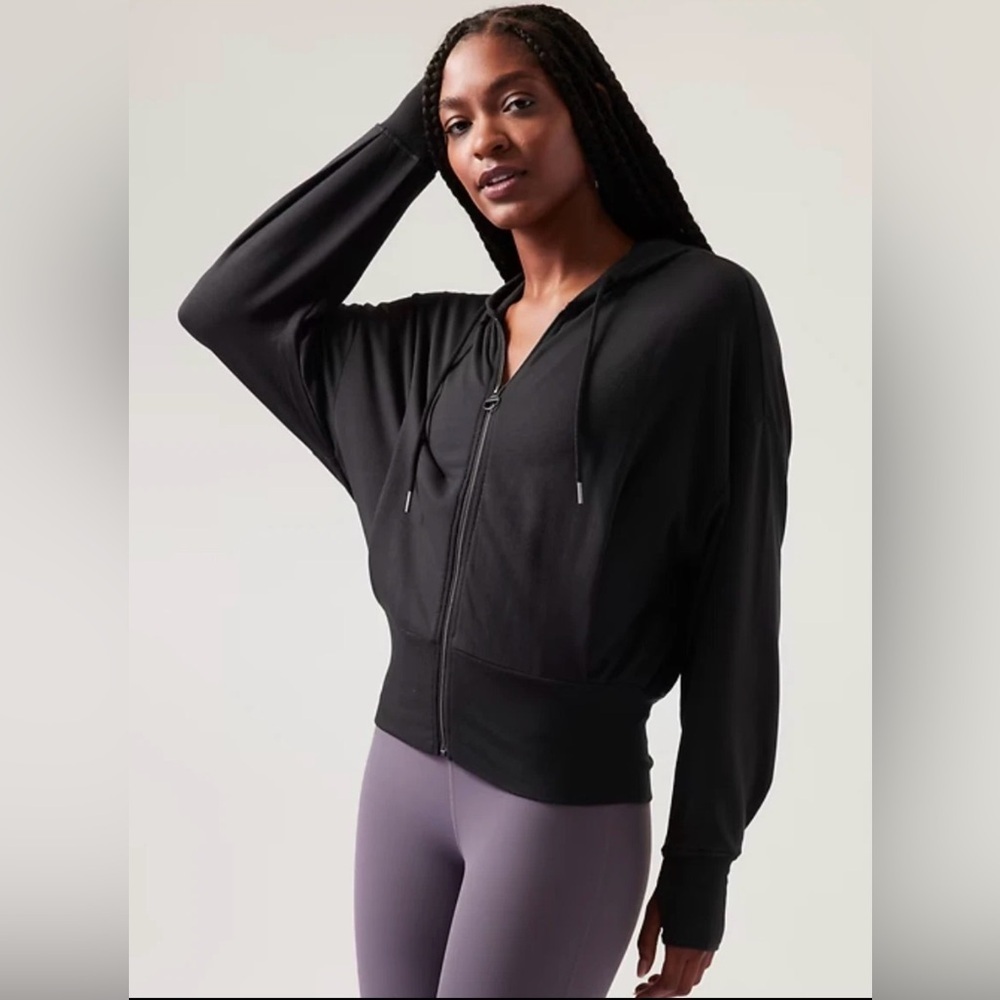Athleta Balance Modal Hoodie Sweatshirt Black XS (#2)